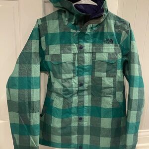 The North Face Hyvent Ricas Insulated Jacket Women’s Sz XS  Green Purple Plaid